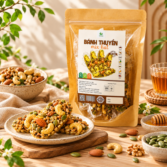 Bánh Thuyền Mix Siêu Hạt Ít Calo Không Đường Việt Thái 250g - A01