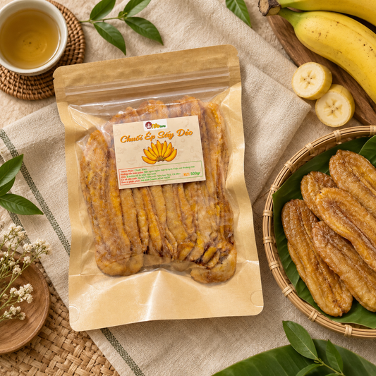 Chuối ép sấy dẻo - Ngọt tự nhiên KHÔNG ĐƯỜNG 500g - A29