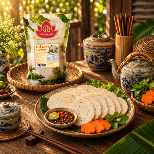 3 Đòn Chả Chay 9 Loại Hạt Ngũ Cốc 250g - Tiệt Trùng Ăn Liền -A34