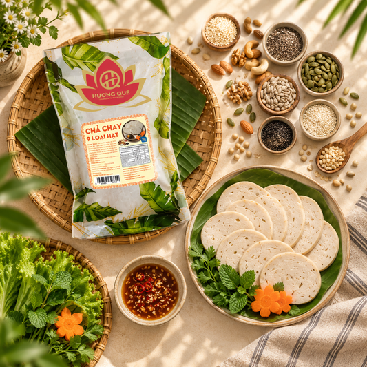 3 Đòn Chả Chay 9 Loại Hạt Ngũ Cốc 250g - Tiệt Trùng Ăn Liền -A34