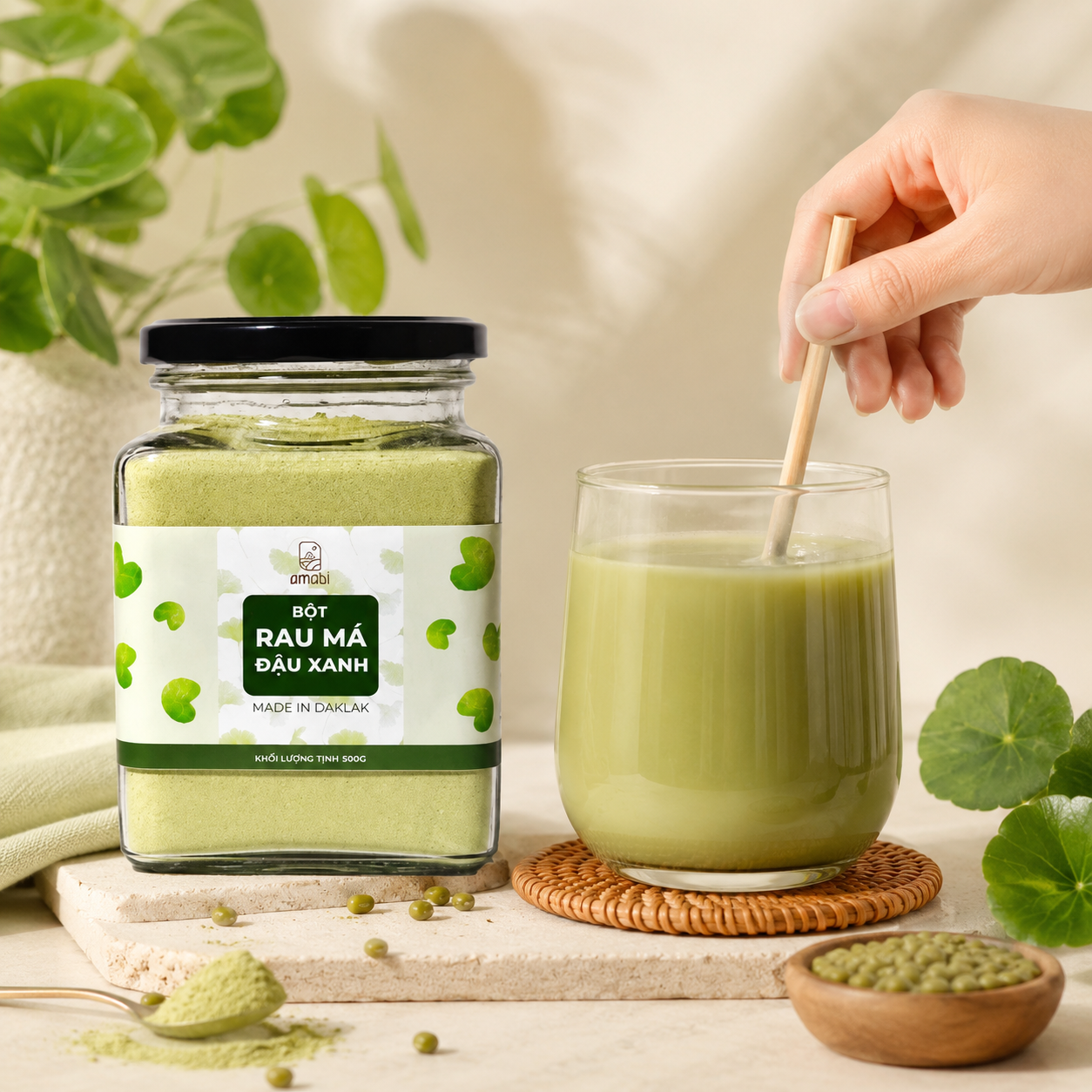 Bột Rau Má Đậu Xanh Organic Amabi-B06
