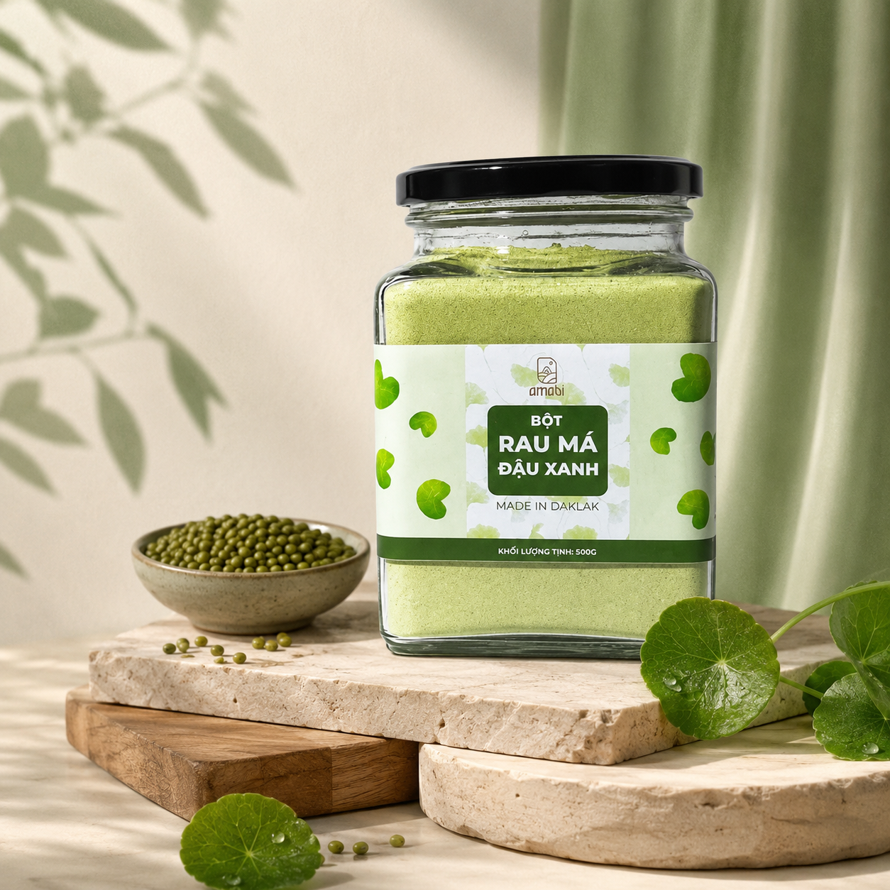 Bột Rau Má Đậu Xanh Organic Amabi-B06