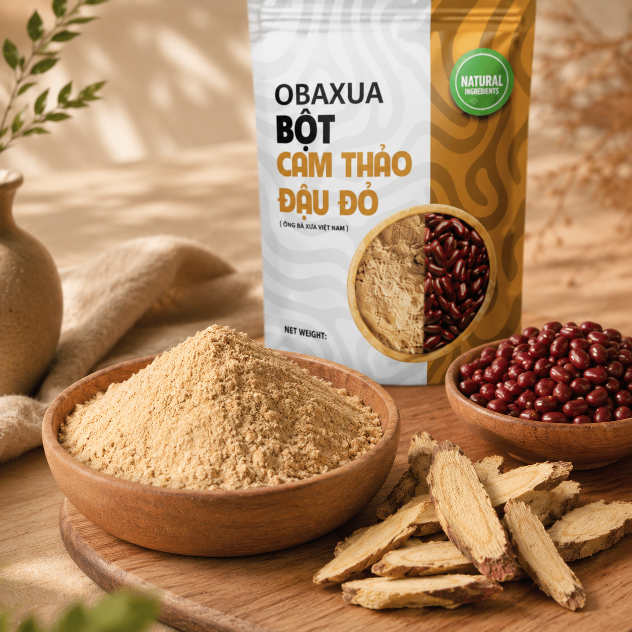Bột Cam Thảo Đậu Đỏ Obaxua 75g - B10-75