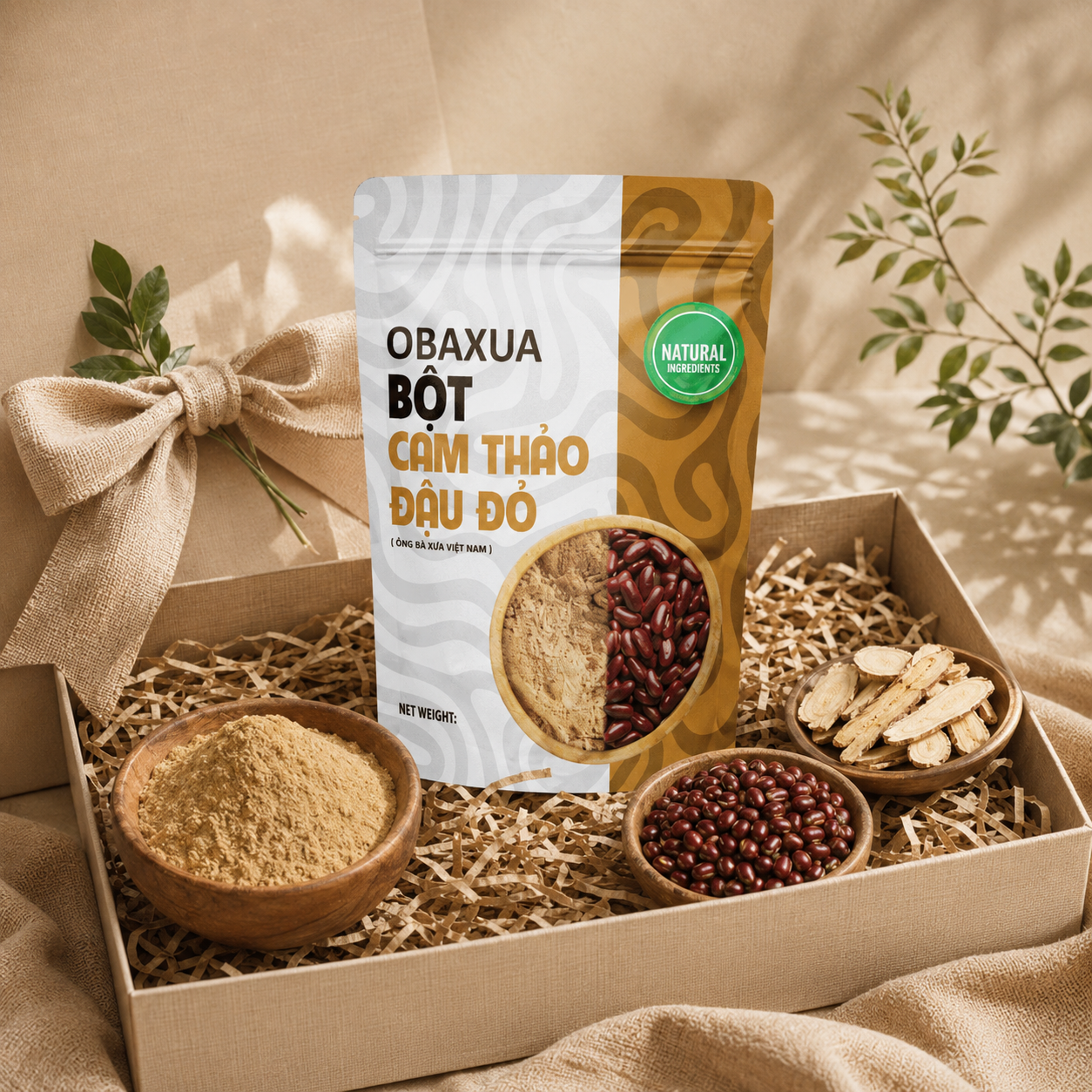 Bột Cam Thảo Đậu Đỏ Obaxua 250g-B10