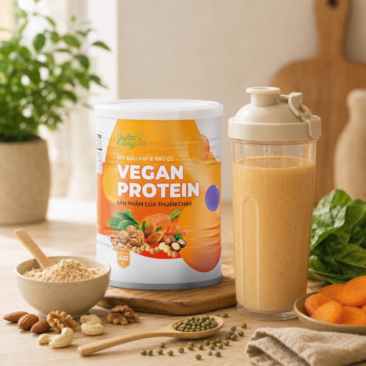 Bột Đậu Hạt & Rau Củ VEGAN PROTEIN 420g - B16