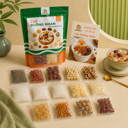 Set Nguyên Liệu Nấu Chè Dưỡng Nhan 25-30 chén(kèm công thức)-C03