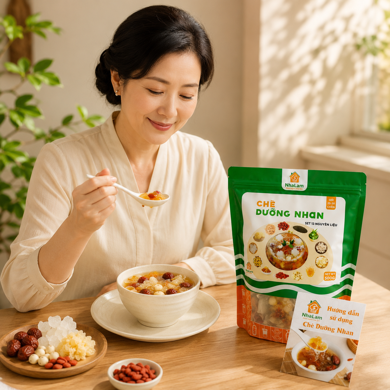 Set Nguyên Liệu Nấu Chè Dưỡng Nhan 25-30 chén(kèm công thức)-C03