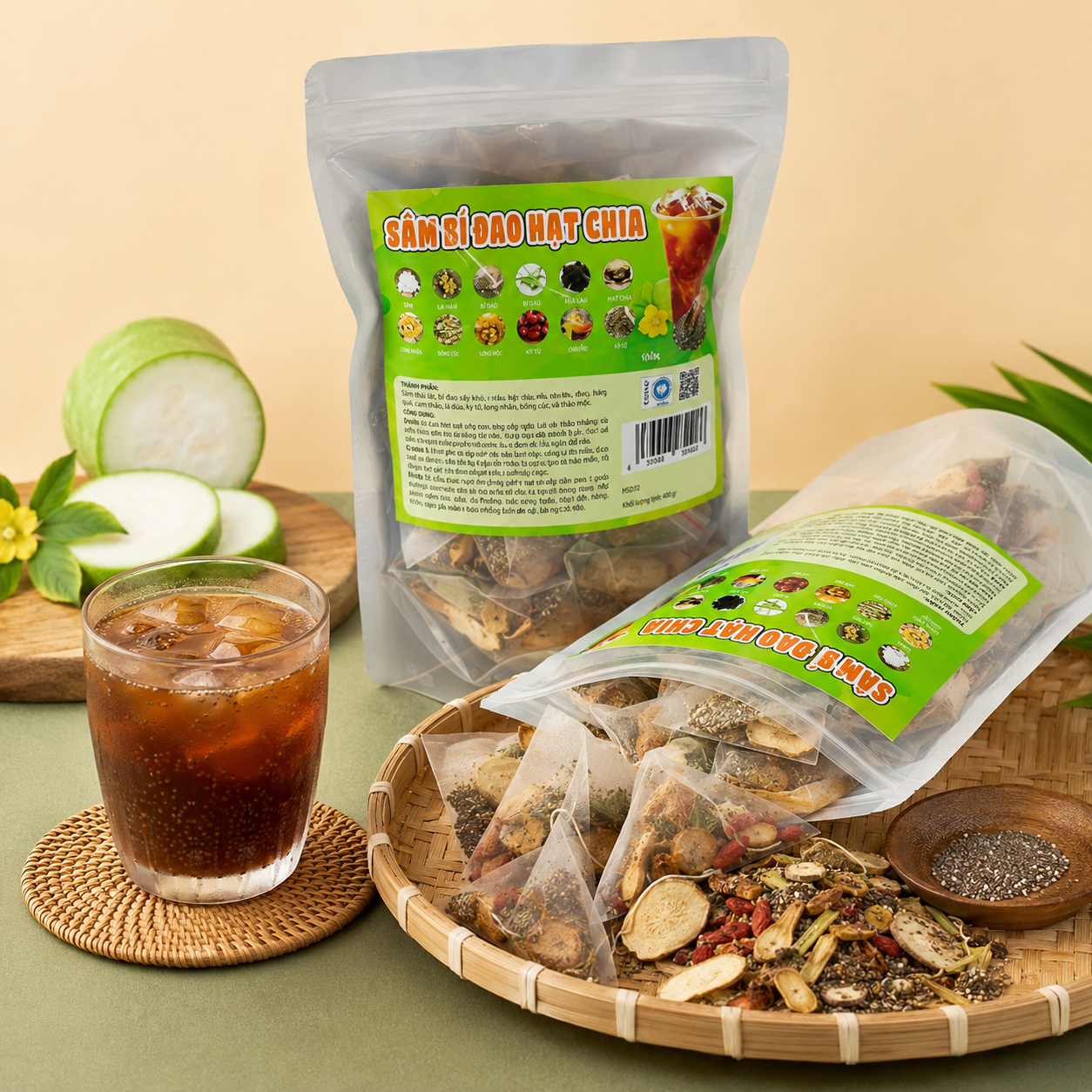 Set Nguyên Liệu Nấu Sâm Bí Đao Hạt Chia EatMe 10L - C04