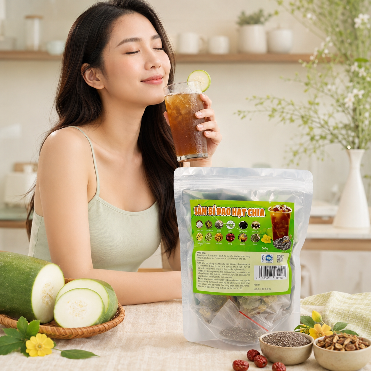 Set Nguyên Liệu Nấu Sâm Bí Đao Hạt Chia EatMe 10L - C04