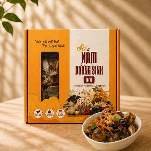 [16 vị] Set Canh Nấm Dưỡng Sinh, Nấm Sấy Thăng Hoa Thượng Hạng - C09