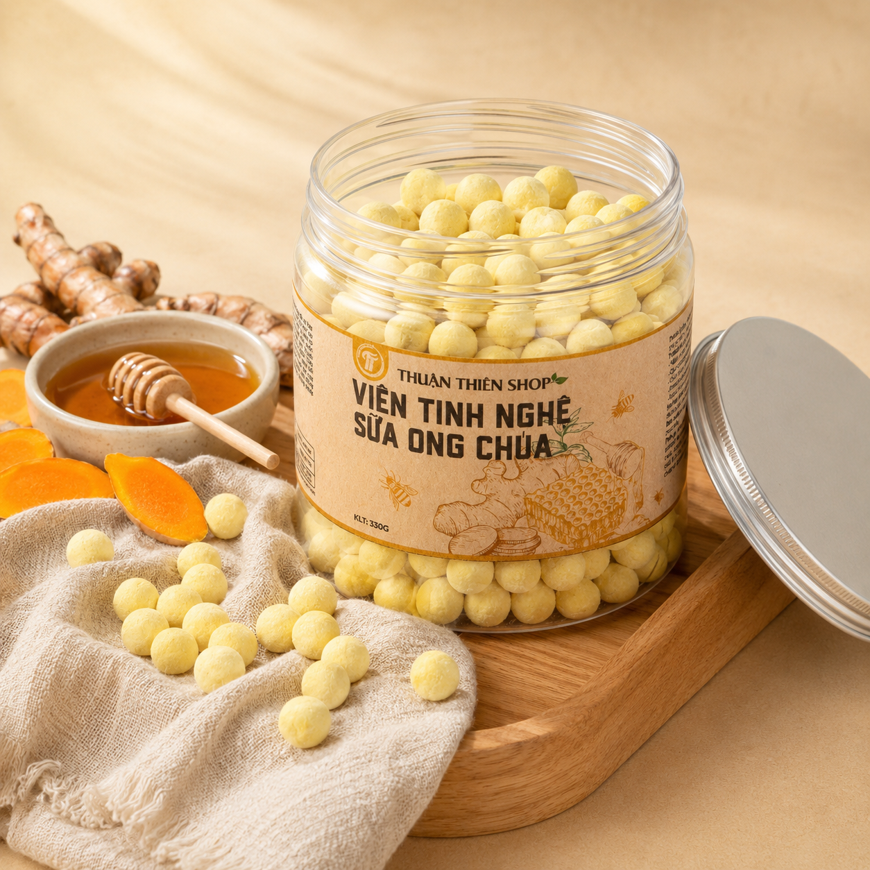 Viên tinh nghệ sữa ong chúa nguyên bản 330g - D03