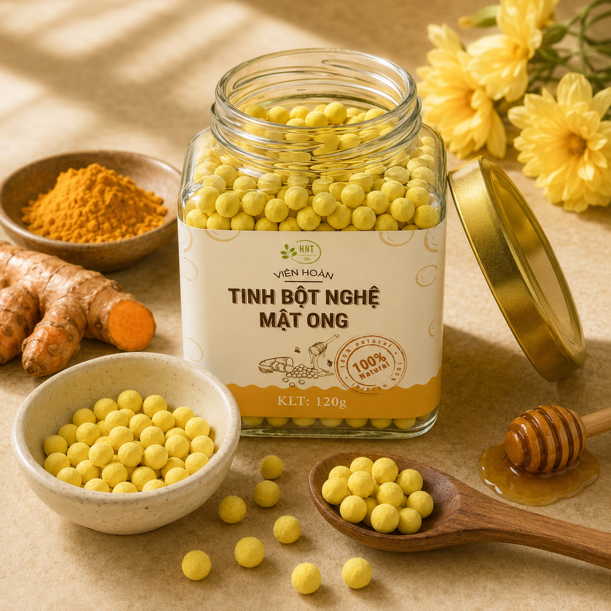 Viên Tinh Bột Nghệ Mật Ong 120g - D05