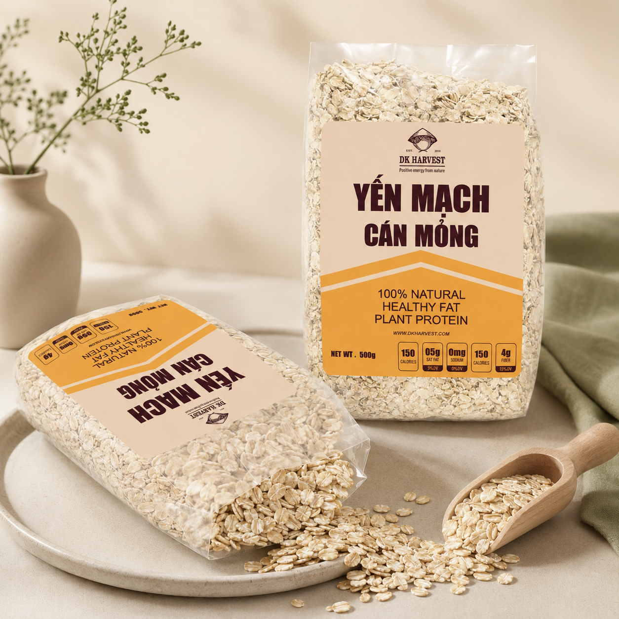 Yến Mạch Cán Dẹt DK Harvest 0.9mm 500G - H04