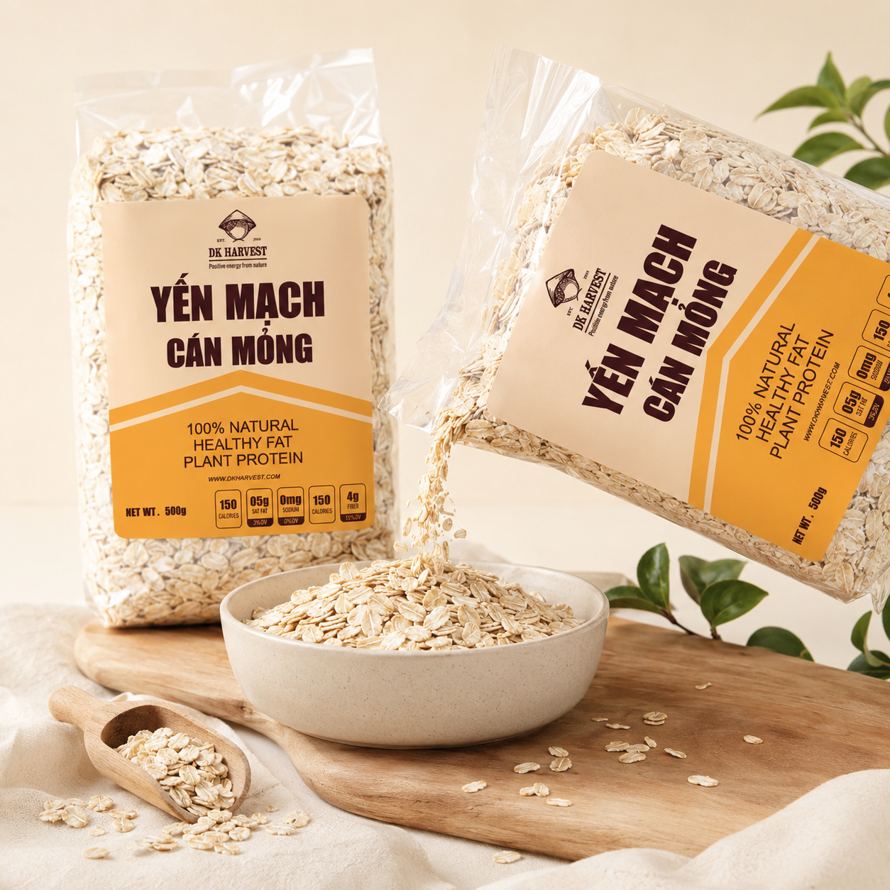 Yến Mạch Cán Dẹt DK Harvest 0.9mm 500G - H04
