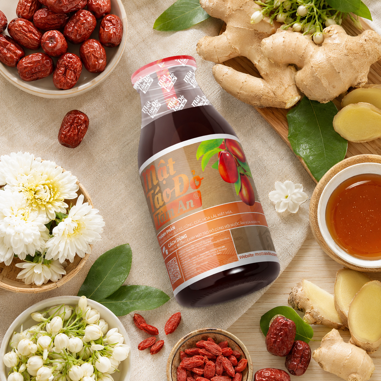 Mật Táo Đỏ Tâm An Gừng 250ml - D16