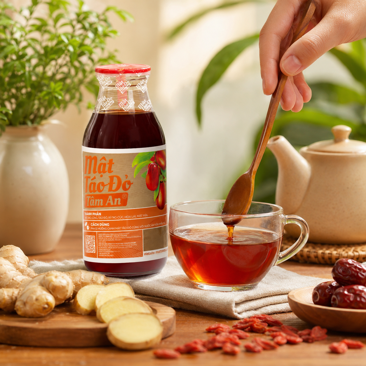 Mật Táo Đỏ Tâm An Gừng 250ml - D16