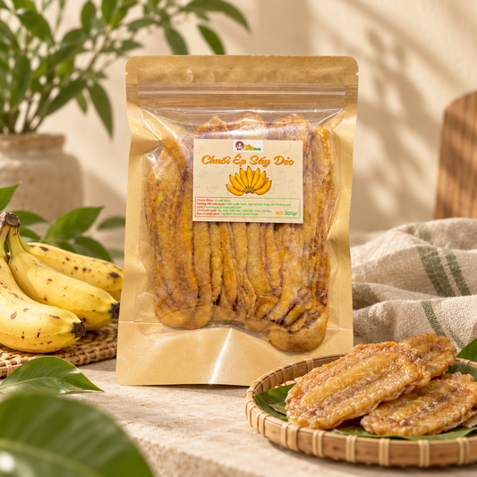 Chuối ép sấy dẻo - Ngọt tự nhiên KHÔNG ĐƯỜNG 500g - A29